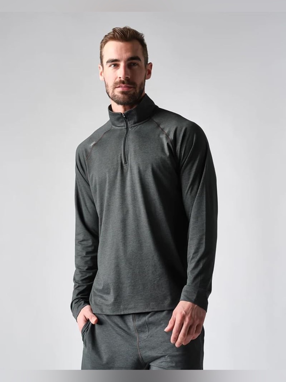 Rhone Men's Out Of Office 1/4 Zip Sweater Size Medium Asphalt Heather